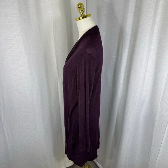 Eileen Fisher Womens Sweater Medium Open Cardigan Tencel Wool Lightweight Office - Picture 2 of 11